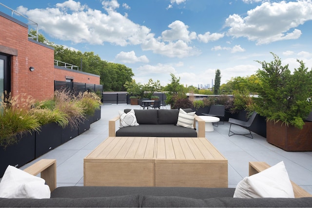 view of patio featuring an outdoor living space