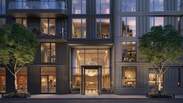 499 9th Ave Unit 9Dn, New York City, NY 10018 - property entrance featuring a balcony and board and batten siding