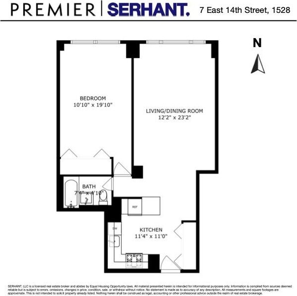 7 E 14th St Unit 1528, New York City, NY 10003 - view of home floor plan