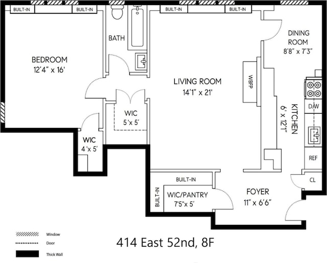 414 E 52nd St Unit 8F, New York City, NY 10022 - home floor plan