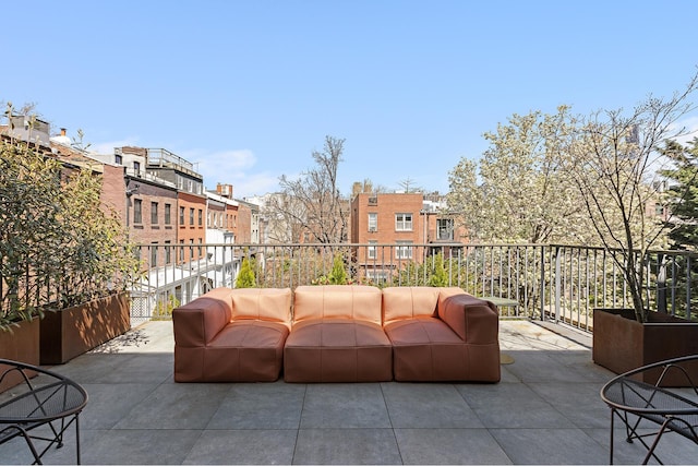 view of patio / terrace featuring a balcony