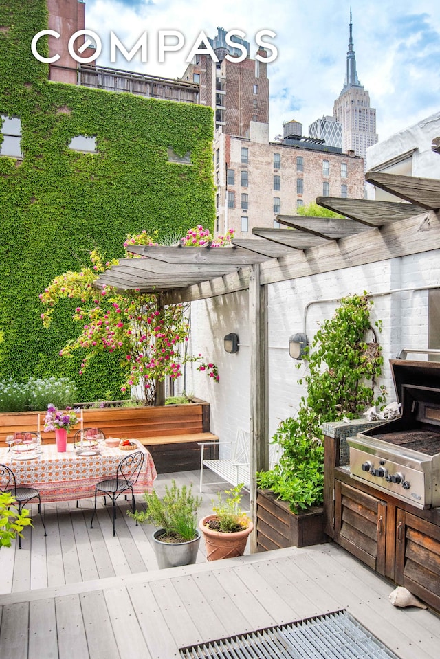 138 Lexington Ave Ph, Ph, New York City, NY 10016 - wooden terrace featuring area for grilling