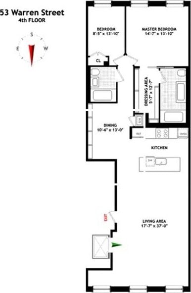 53 Warren St Unit 4, New York City, NY 10007 - view of home floor plan