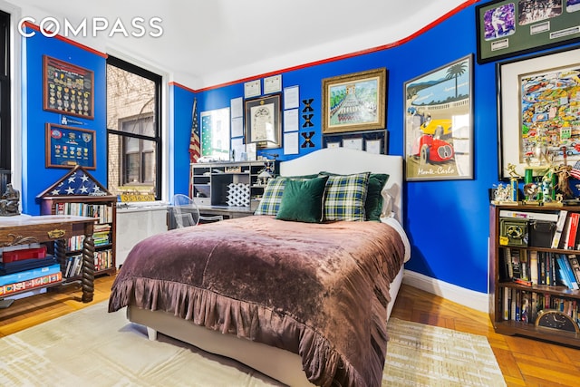 bedroom with baseboards