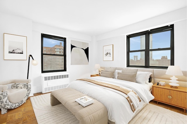 bedroom with radiator