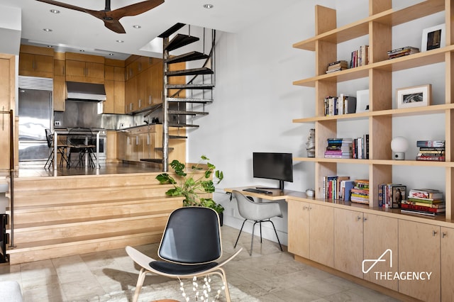 8 Charles Ln Unit A, New York City, NY 10014 - office with a ceiling fan and recessed lighting