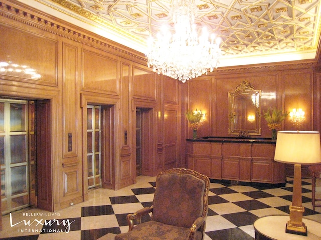 502 Park Ave Unit 12J, New York City, NY 10022 - building lobby with wooden walls
