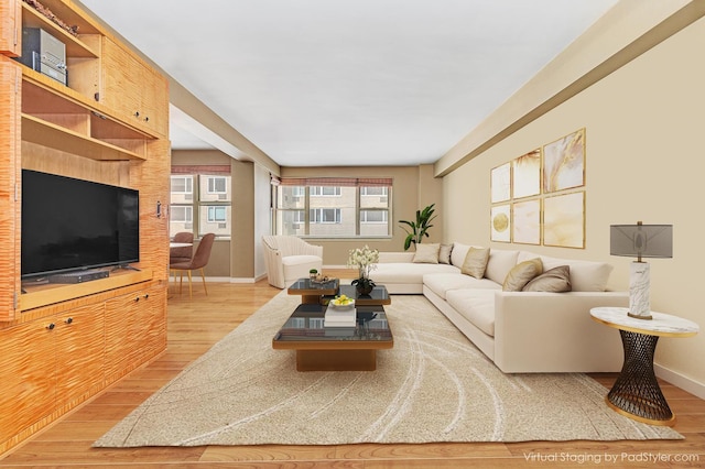 415 E 52nd St Unit 5-Mc, New York City, NY 10022 - living room with light wood finished floors and baseboards