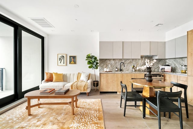 44 Box St Unit 5C, New York City, NY 11222 - living area featuring light wood finished floors