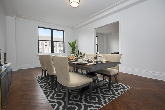 905 W End Ave Unit 142, New York City, NY 10025 - dining room featuring baseboards and ornamental molding