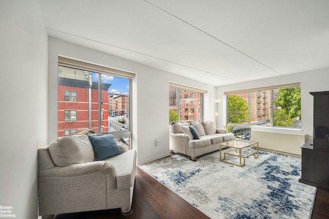 330 W 145th St Unit 505, New York City, NY 10039 - living area featuring wood finished floors and baseboards
