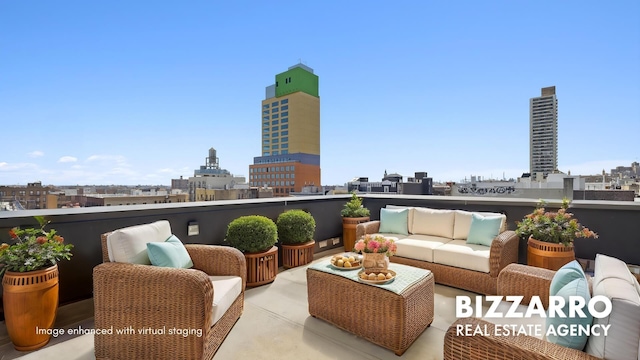 553 W 182nd St Unit 2R, New York City, NY 10033 - view of patio with outdoor lounge area and a view of skyline