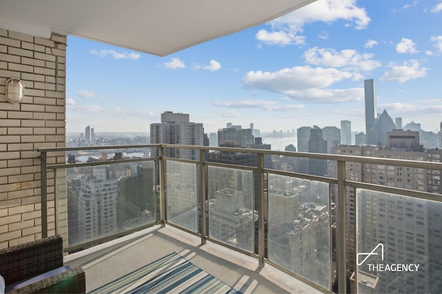 balcony featuring a view of skyline