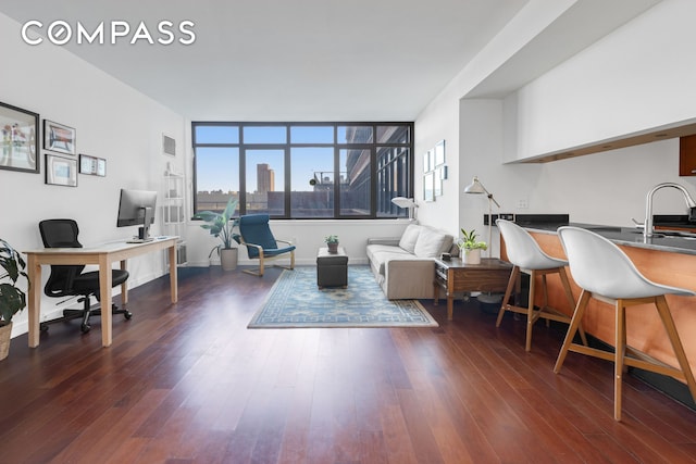 1485 5th Ave Unit 13D, New York City, NY 10035 - office with healthy amount of natural light and wood finished floors
