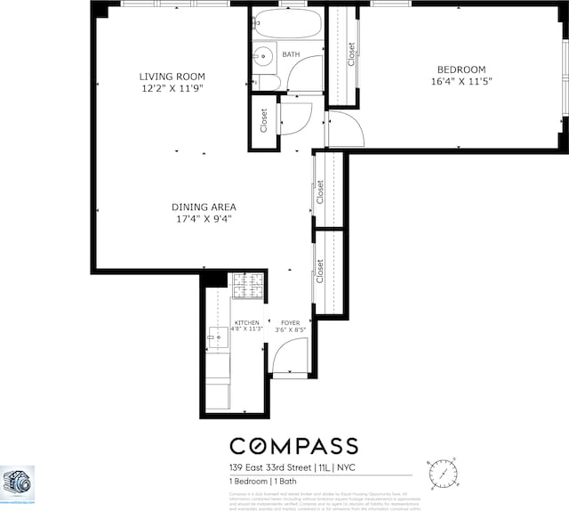 139 E 33rd St Unit 11L, New York City, NY 10016 - room layout