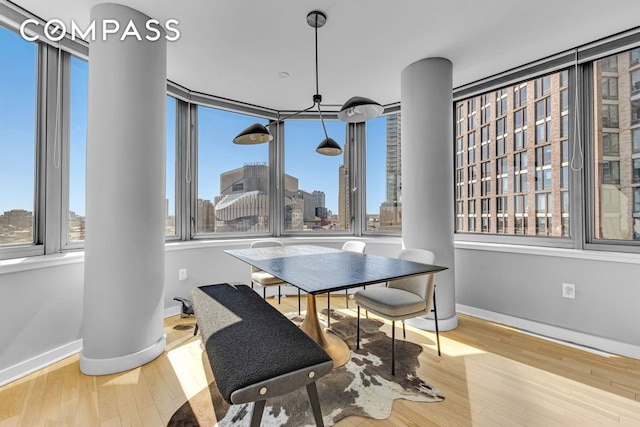 dining area with baseboards and healthy amount of natural light