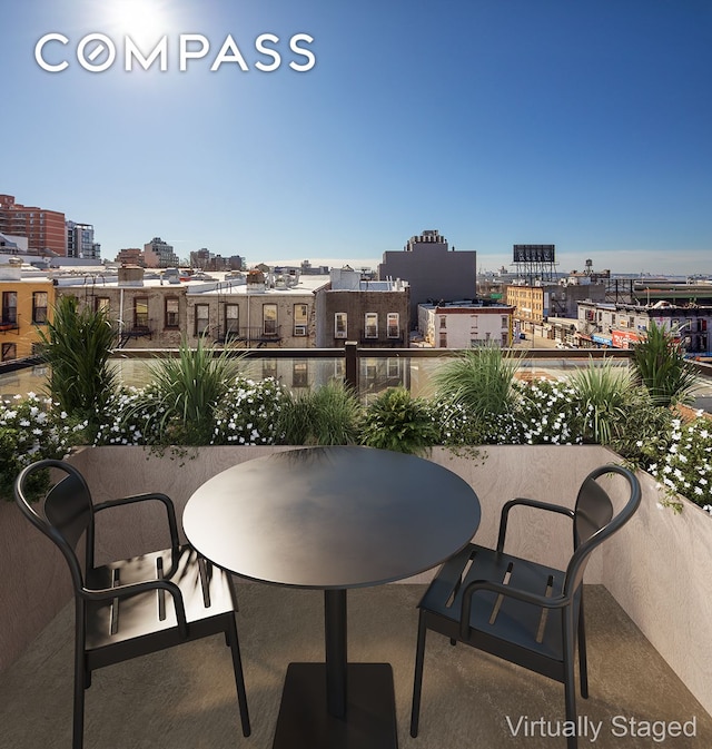 balcony with a view of city