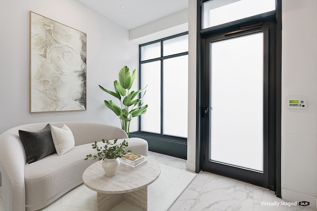 45-29 47th St Unit 2-B, New York City, NY 11377 - living room with light marble finish flooring