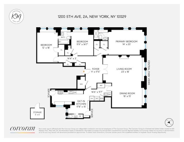 1200 5th Ave Unit 2A, New York City, NY 10029 - home floor plan