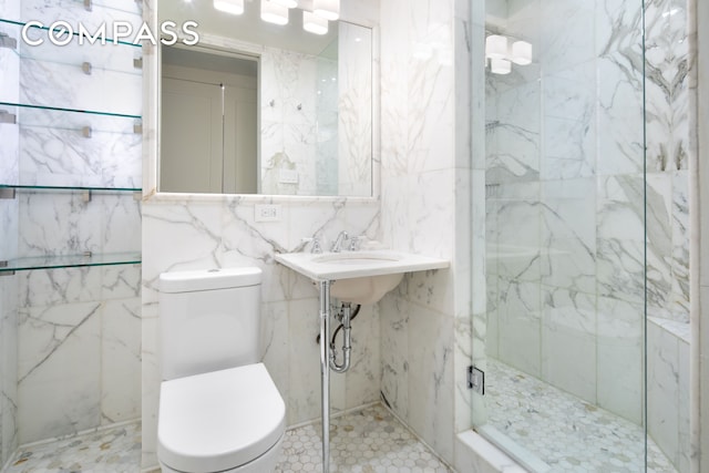715 Park Ave Unit 11A, New York City, NY 10021 - full bath with tile walls and a marble finish shower