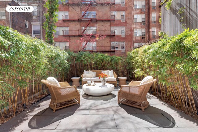 view of patio / terrace featuring an outdoor living space