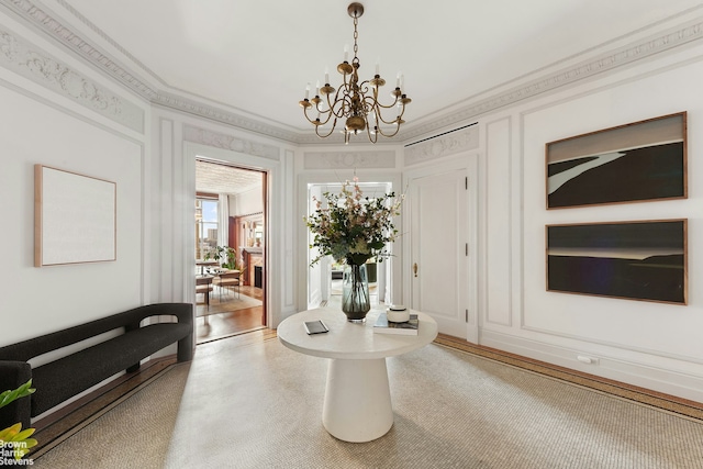 390 W End Ave Unit 5H, New York City, NY 10024 - entryway with a chandelier and a decorative wall