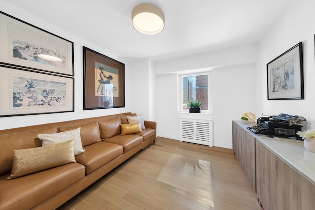 living area with light wood-type flooring