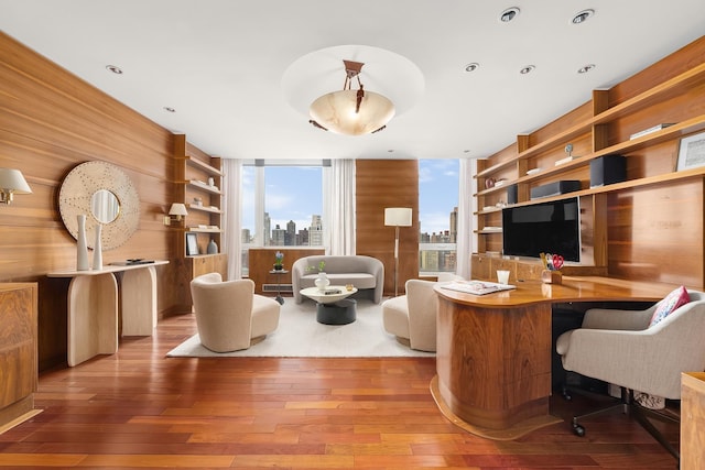 300 E 77th St Unit 30B, New York City, NY 10075 - office space with hardwood / wood-style flooring and built in shelves