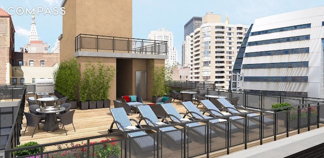 148 E 24th St Unit 12B, New York City, NY 10010 - view of patio featuring a view of city and a balcony