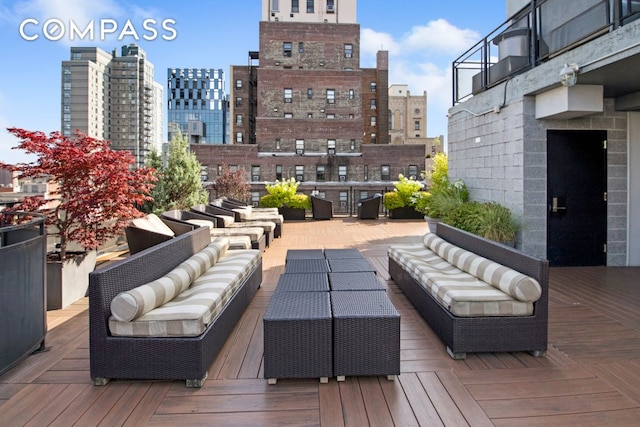148 E 24th St Unit 12B, New York City, NY 10010 - deck with outdoor lounge area and a view of city