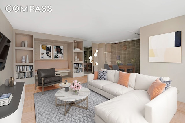 166 E 61st St Unit 7E, New York City, NY 10065 - living room with built in features