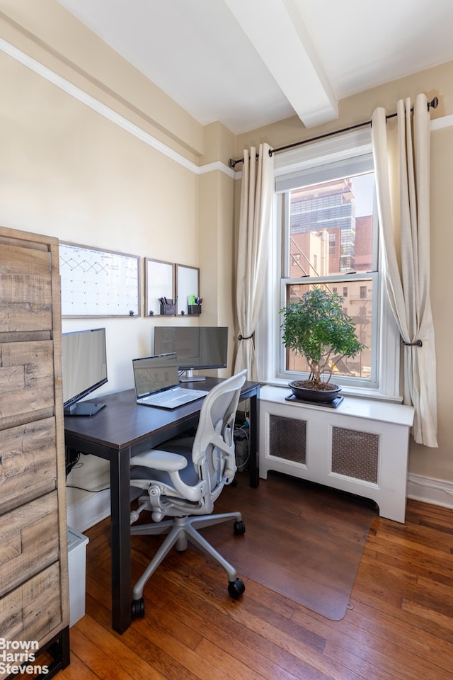 137 E 28th St Unit 3D, New York City, NY 10016 - office space featuring hardwood / wood-style flooring and radiator heating unit