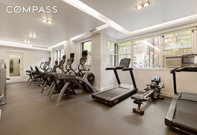 11 5th Ave Unit 18A, New York City, NY 10003 - gym with cooling unit and baseboards