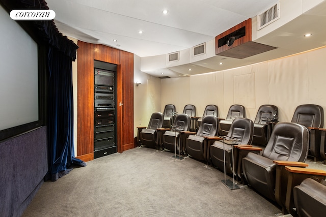 25 Columbus Cir Unit 56F, New York City, NY 10019 - carpeted home theater room featuring recessed lighting