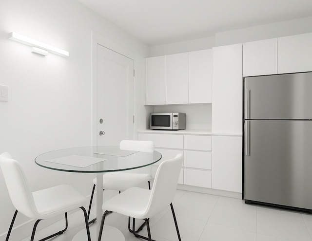 dining area with light tile patterned flooring