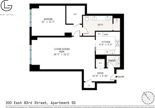 200 E 83rd St Unit 5D, New York City, NY 10028 - home floor plan