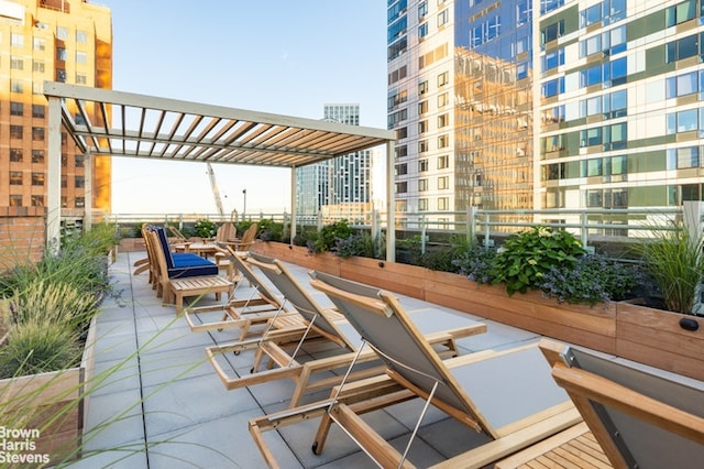 365 Bridge St Unit 23C, New York City, NY 11201 - view of patio / terrace featuring a pergola