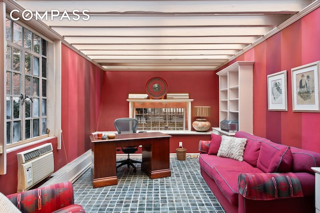 126 W 78th St, New York City, NY 10024 - carpeted home office featuring an AC wall unit