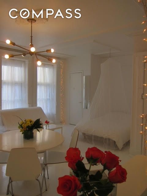 dining space with a chandelier