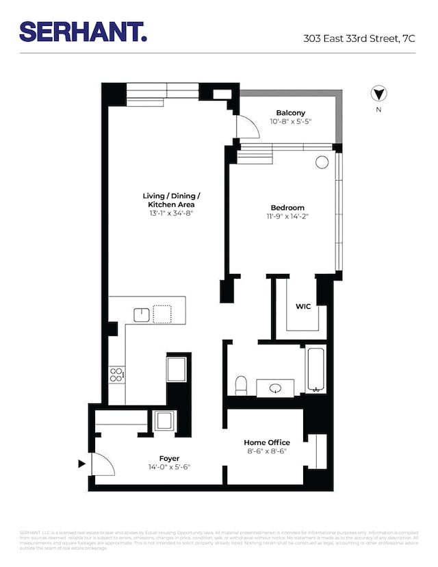 303 E 33rd St Unit 7C, New York City, NY 10016 - room layout