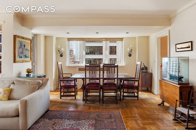 45 E End Ave Unit 10F, New York City, NY 10028 - dining area with baseboards and crown molding