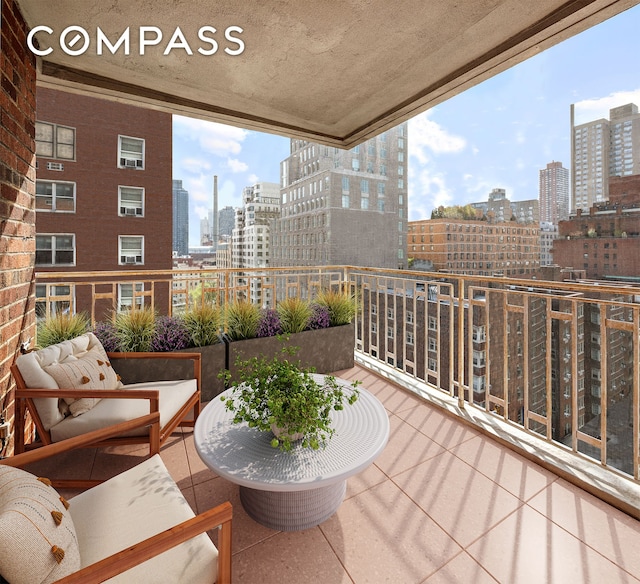 balcony with a view of skyline