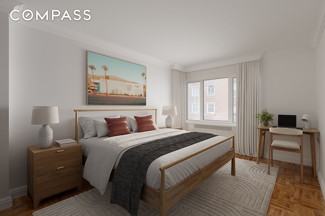 45 E End Ave Unit 10F, New York City, NY 10028 - bedroom with crown molding and baseboards