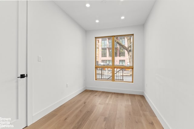 1020 Hancock St Unit 1A, New York City, NY 11221 - unfurnished room with light wood-style floors and recessed lighting