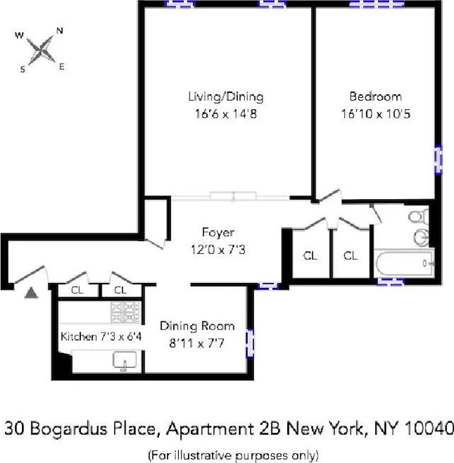 30 Bogardus Pl Unit 2B, New York City, NY 10040 - view of property floor plan