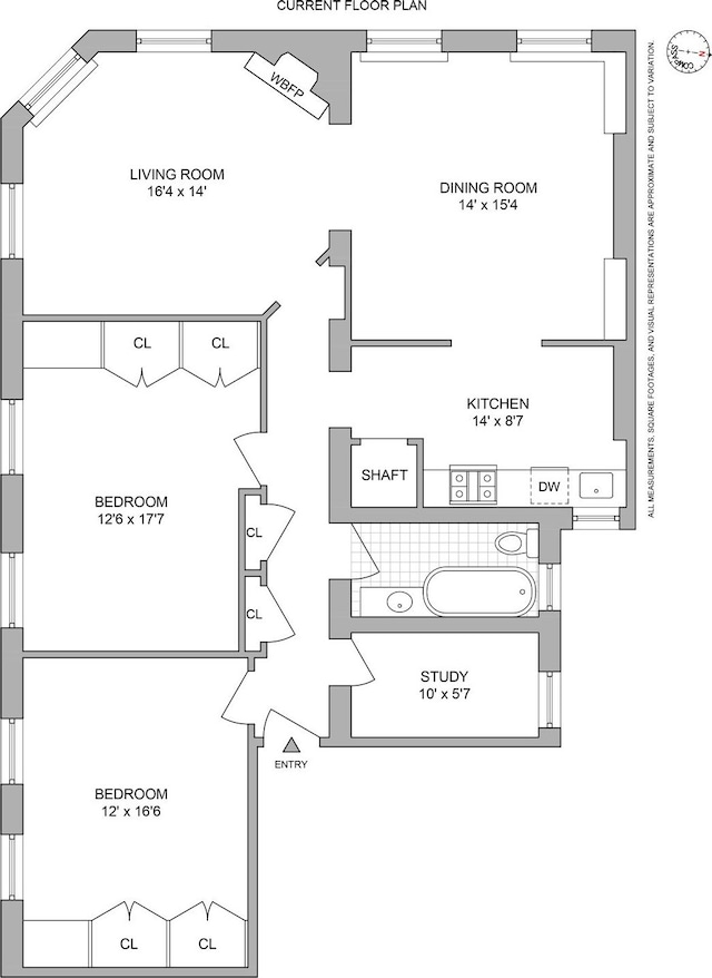 391/2 Washington Sq S Unit 9, New York City, NY 10012 - floor plan / room layout