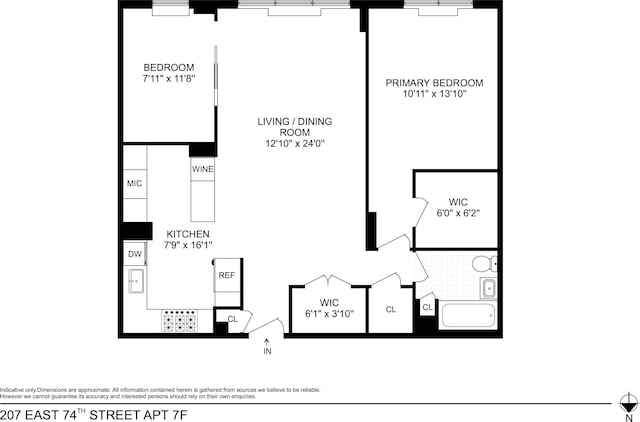 207 E 74th St Unit 7F, New York City, NY 10021 - floor plan / room layout