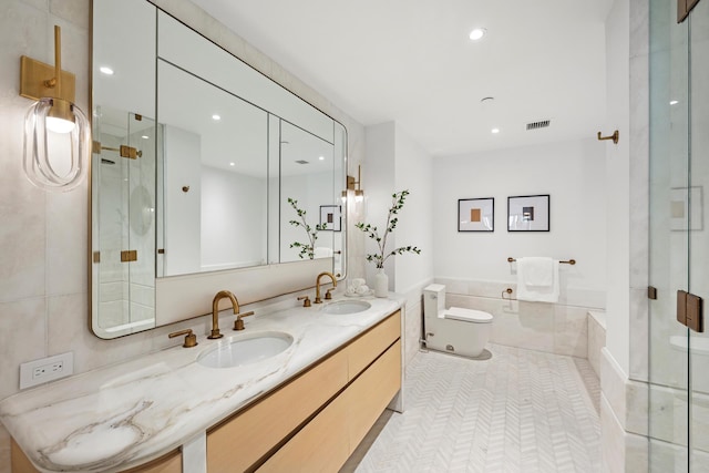2505 Broadway Unit 2B, New York City, NY 10025 - bathroom with a sink, a stall shower, and toilet