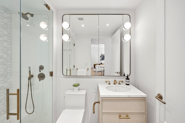 2505 Broadway Unit 2B, New York City, NY 10025 - full bath with vanity, a stall shower, toilet, and visible vents