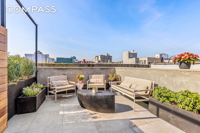 744 Park Pl Unit 4A, New York City, NY 11216 - view of patio / terrace featuring outdoor lounge area and a view of city